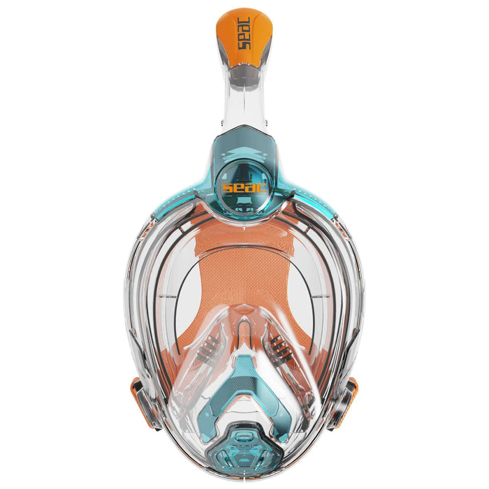 Snorkeling Full Face Mask Libera Aquamarine-Orange Kids Seac 170-20AO-SKL