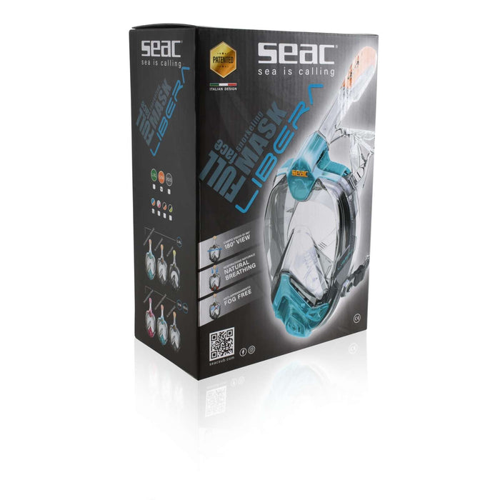 Maschera da snorkeling Full Face Libera Aquamarine-Arancione S-M Seac 170-6AO-SKL