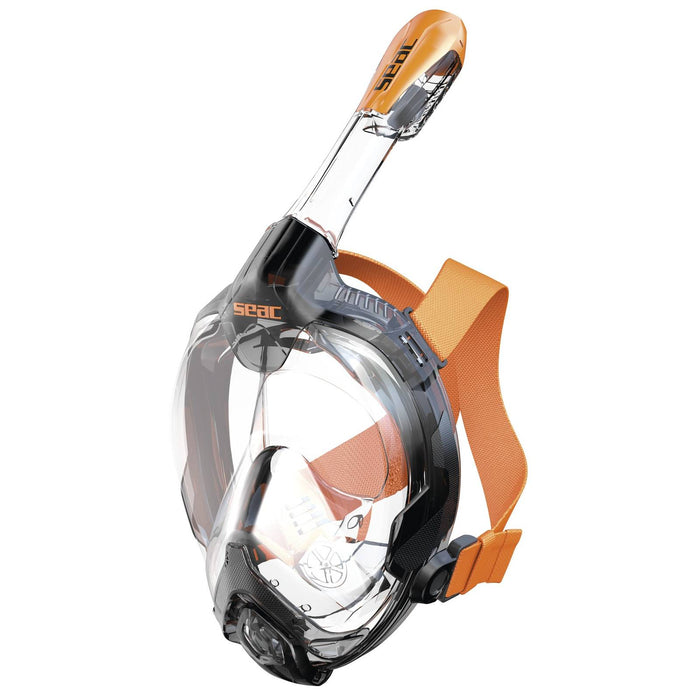 Snorkeling Full Face Mask Libera Black-Orange S-M Seac 170-6NO-SKL