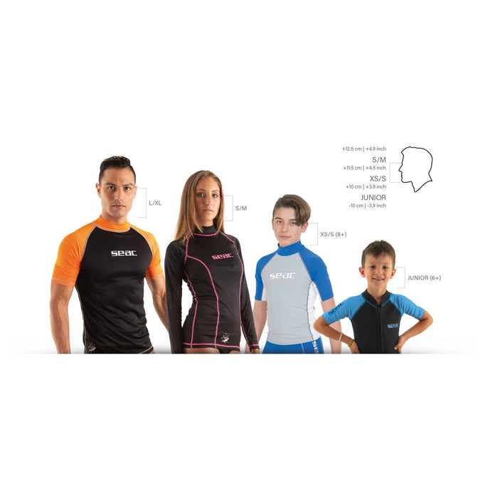 Snorkeling Full Face Mask Libera Black-Orange S-M Seac 170-6NO-SKL