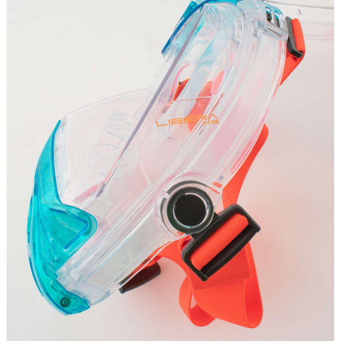 Snorkeling Full Face Mask Libera Aquamarine-Orange XS-S Seac 170-7AO-SKL