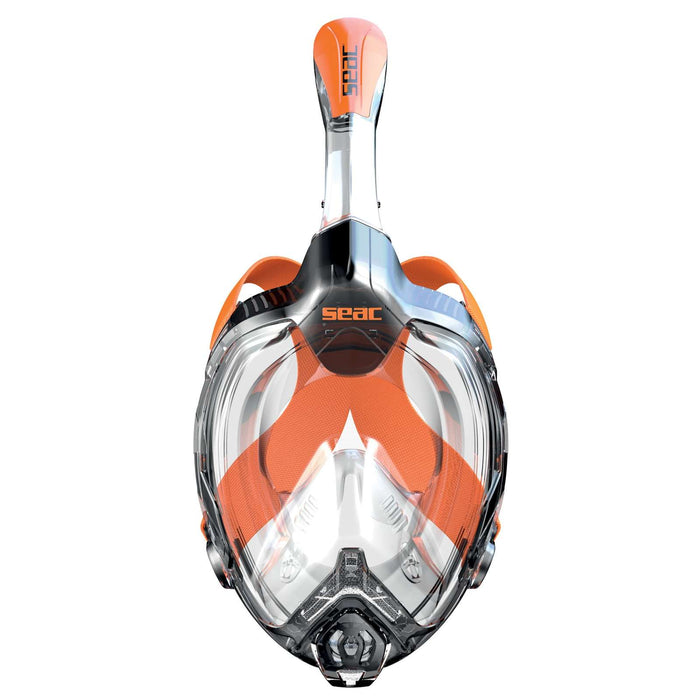Snorkeling Full Face Mask Libera Black-Orange XS-S Seac 170-7NO-SKL
