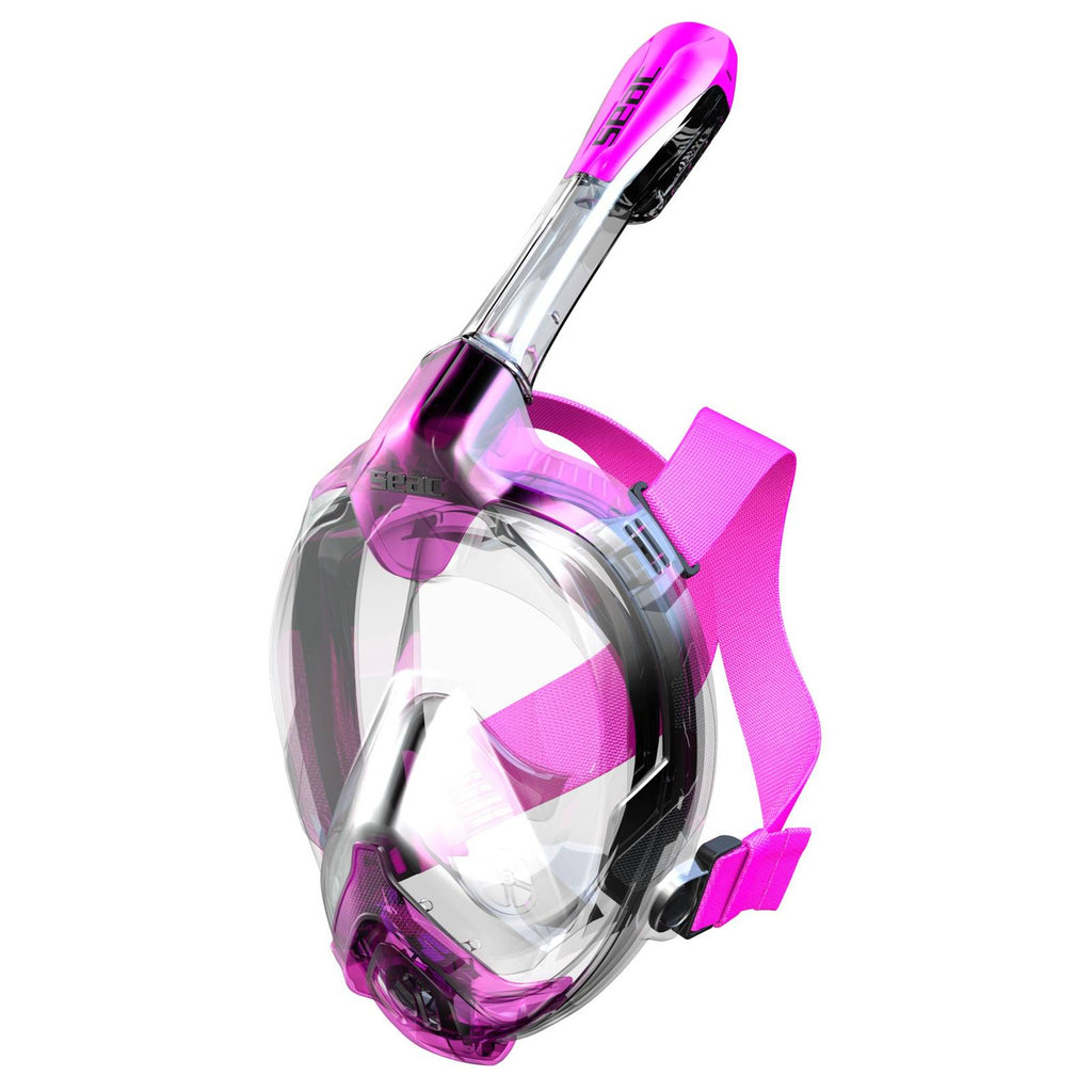 Maschera da Snorkeling a Visiera Intera Libera Trasparente-Rosa XS-S Seac 170-7TP-SKL