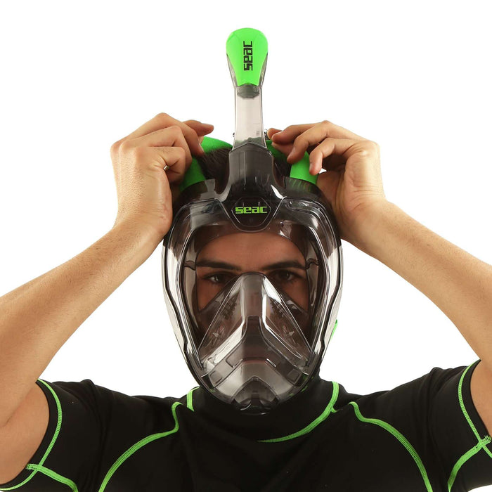 Snorkelmasker met Volledige Gezicht Magica Grijs-Doorzichtig-Limoen L-XL Seac 170-9FL-SLT