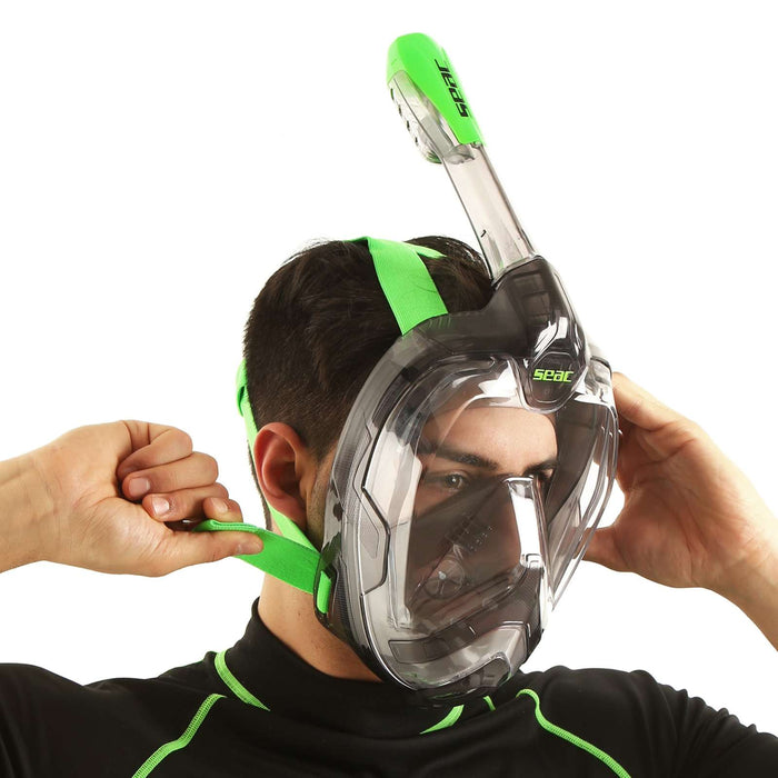 Snorkelmasker met Volledige Gezicht Magica Grijs-Doorzichtig-Limoen L-XL Seac 170-9FL-SLT