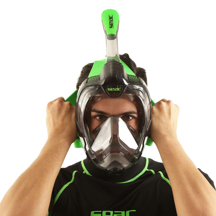 Snorkelmasker met Volledige Gezicht Magica Grijs-Doorzichtig-Limoen L-XL Seac 170-9FL-SLT