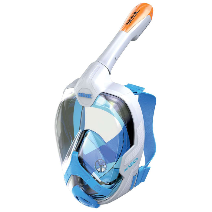 Snorkeling Full Face Mask Magica White-Blue-Orange L-XL Seac 170-9WO-SLT