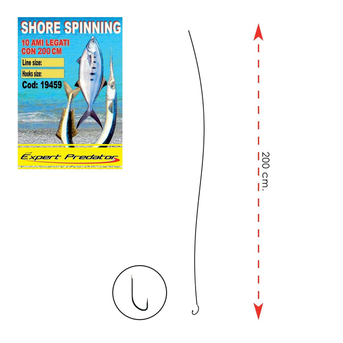 Pre-Tied Hooks Shore Spinning 0,20mm Size 11 Expert Predator 1945911