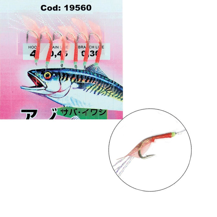 Sabiki Rigs With Strong Pink Shrimp Skin 20pcs №1 Expert Predator 1956001