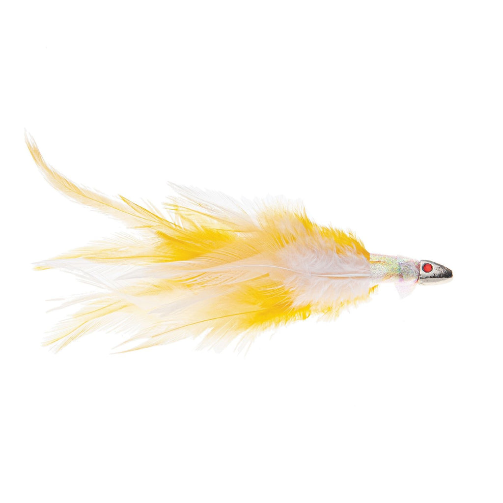 Lure Bait Feathered Head Mother Of Pearl Yellow 15cm 1-4oz Expert Predator 20310YL