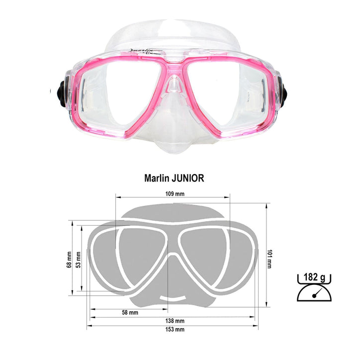 Snorkeling Mask Junior Kids Pink-Clear Marlin 213134