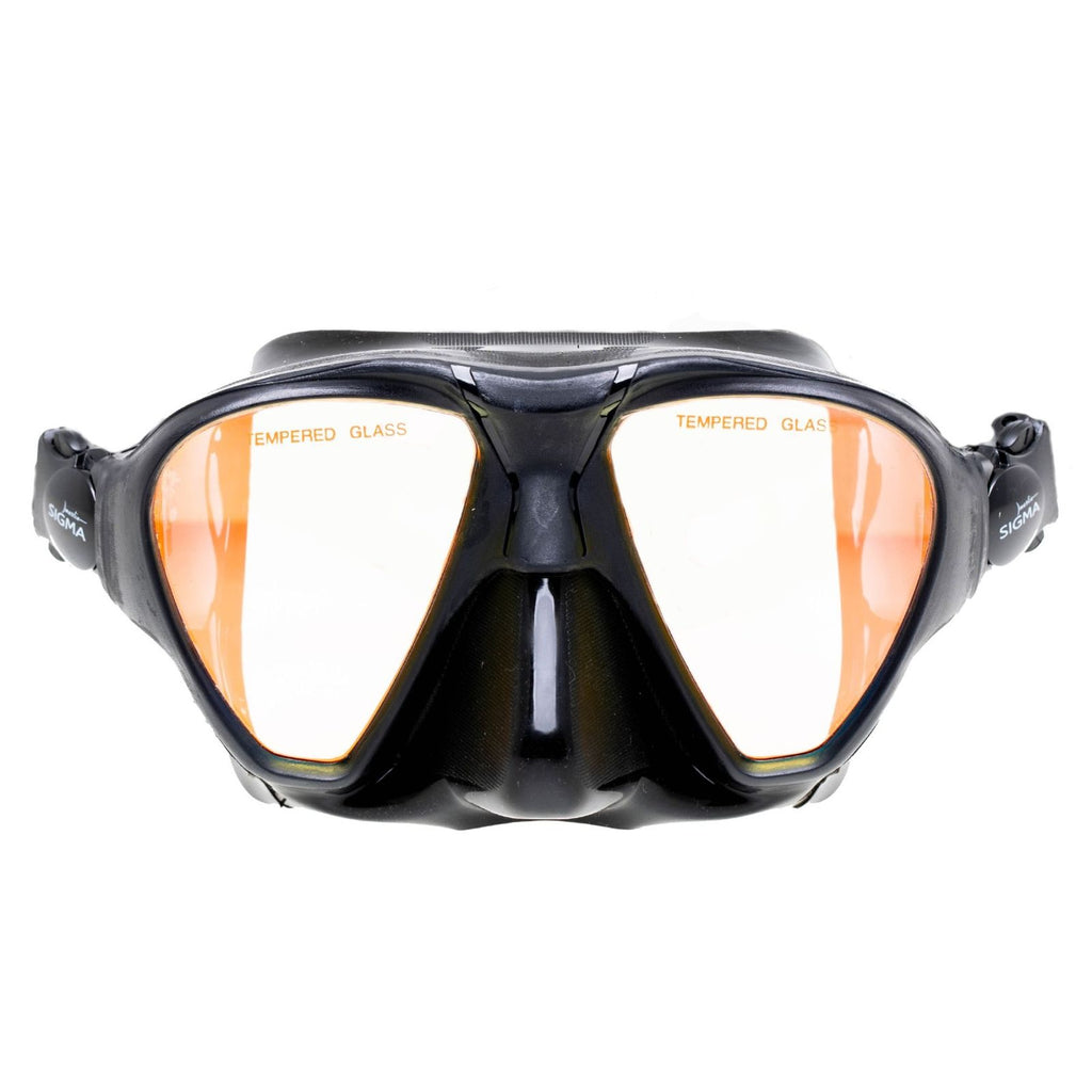 Spearfishing Mask Sigma Black Yellow-Mirrored Lenses Marlin 213638
