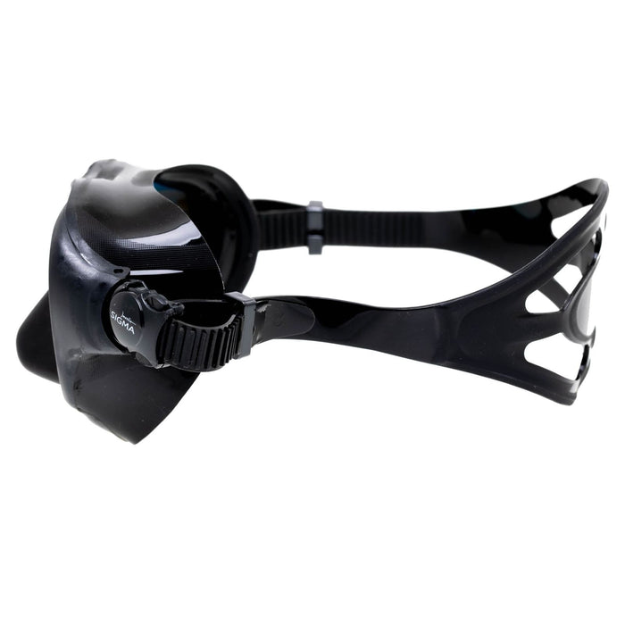 Spearfishing Mask Sigma Black Yellow-Mirrored Lenses Marlin 213638