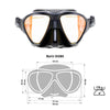 Spearfishing Mask Sigma Black Yellow-Mirrored Lenses Marlin 213638