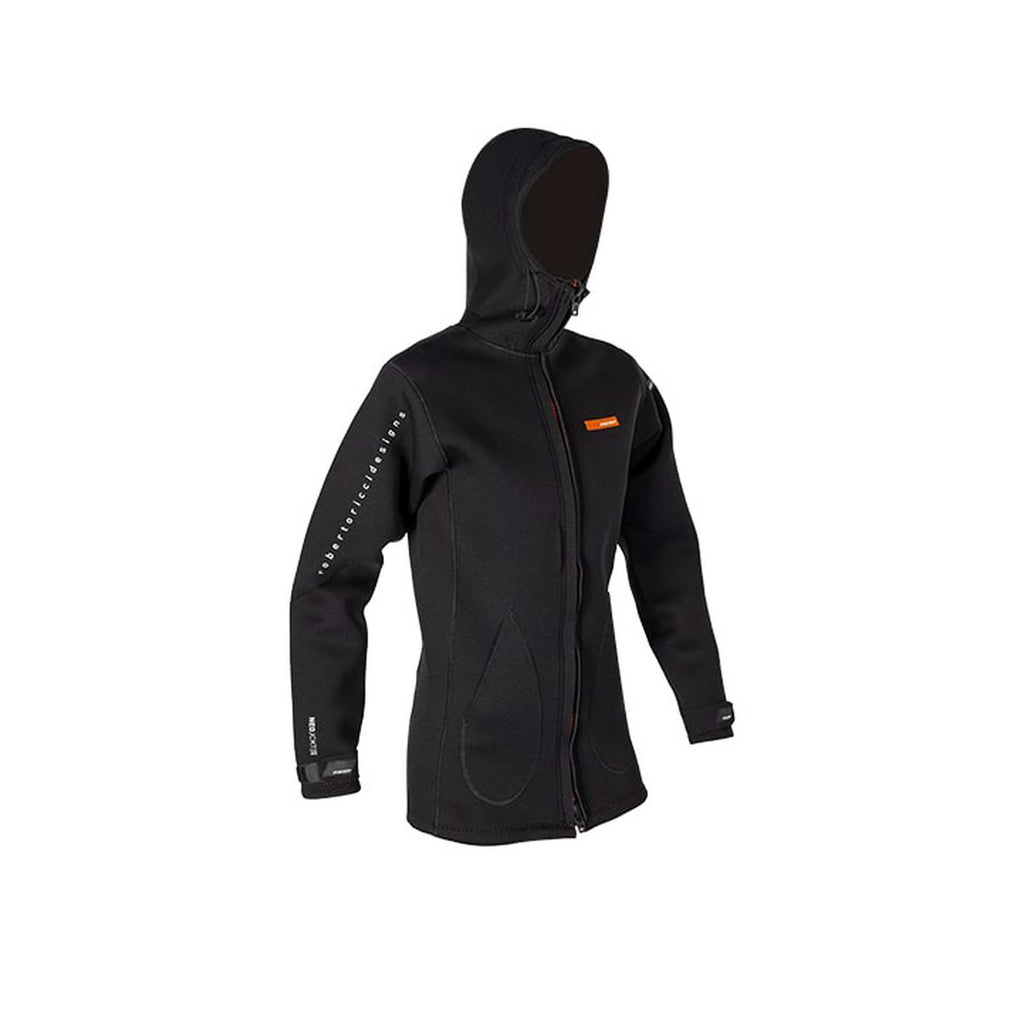 Neopren Lange Jacke 2-2 Frau Orange-Schwarz Y21 Größe 06 RRD 21NEOLW022_6