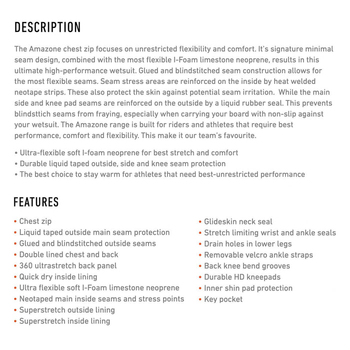 Full Wetsuit Amazone Woman Chest Zip 4-3 Grey Size 10-L RRD 27AMCZ43_10