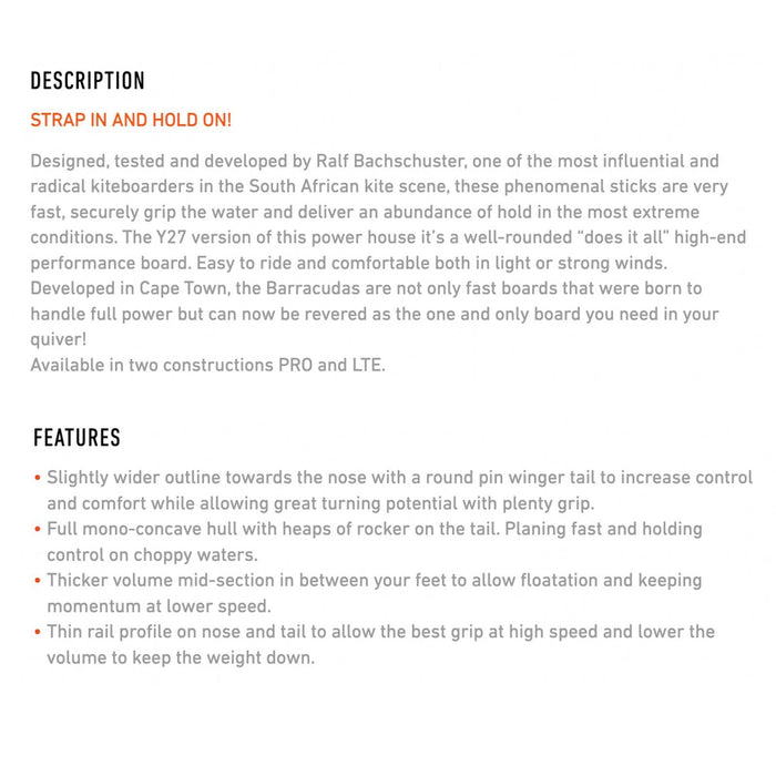 Kiteboard Barracuda Lte 5’8''x18 3⁄4''x2 1⁄8'' 24l RRD 27BA58LTE