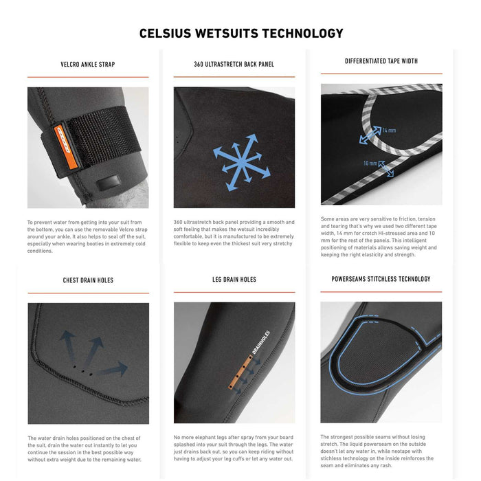 Full Wetsuit Celsius Man Chest Zip 5-3 Black Size LT RRD 27CSCZ53_LT