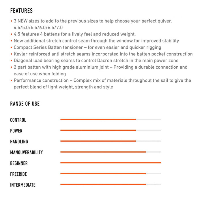 Windsurfing Zeil Compact X-Tra Maat 6.0 RRD 27CX_H3_6_0