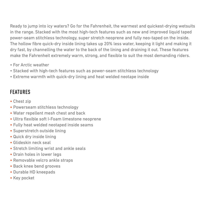 Full Wetsuit Fahrenheit Man Chest Zip 5-4-3 Size M RRD 27FRCZ543_M