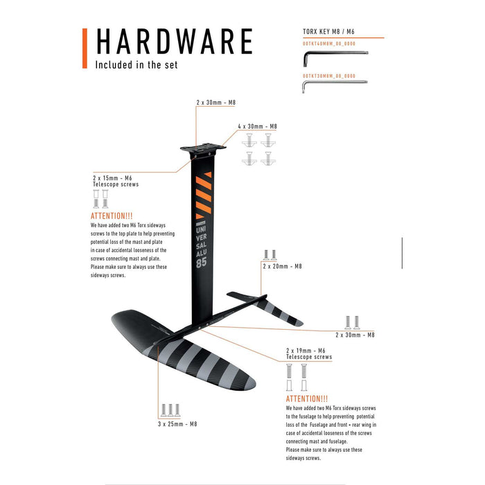 Hydrofoil Set Universeel Alu Y27 2400-85 RRD 27USWF240085S