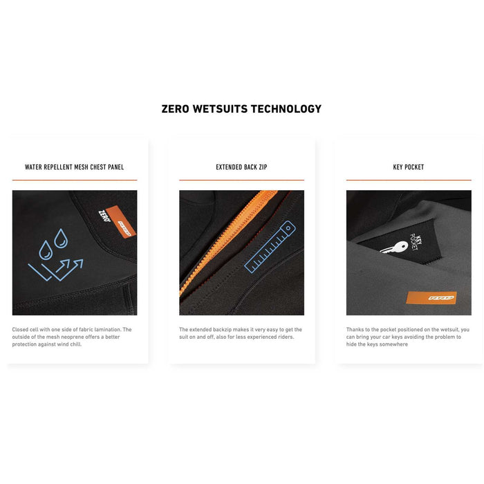 Full Wetsuit Zero Man Chest Zip 5-4-3 Black Size XS RRD 27ZRCZ543_XS