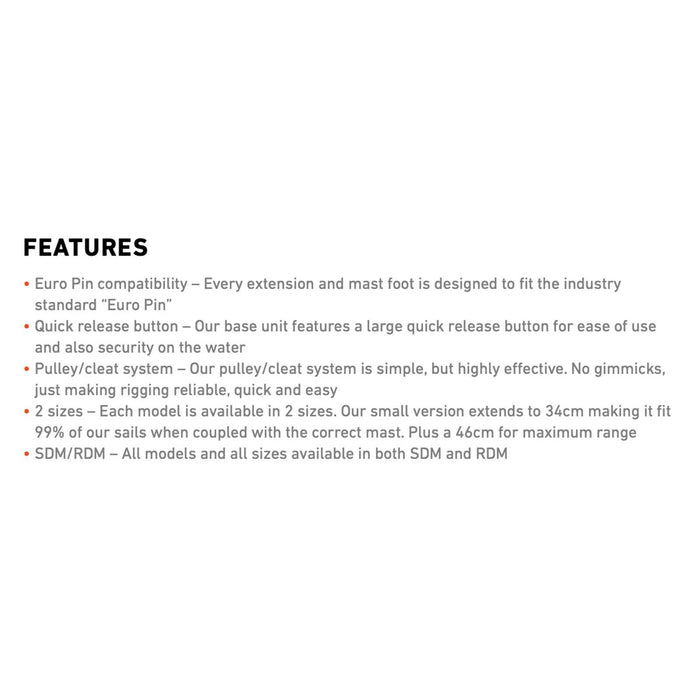 Windsurfing Mast Extension Dynamic Alloy Pro 34 RDM RRD 28D34R