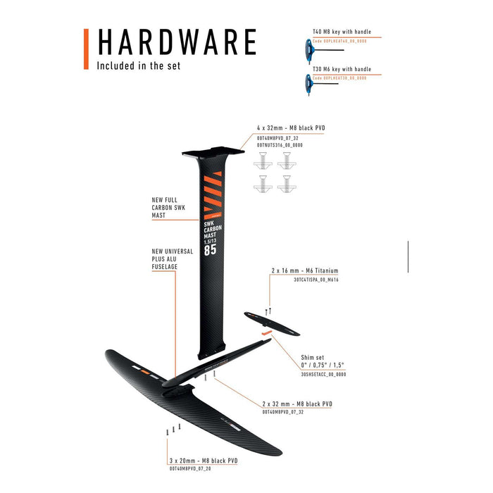 Hydrofoil Set Universeel Vliegende Vis Maat 1050 RRD 30FLYFISET_00_1099