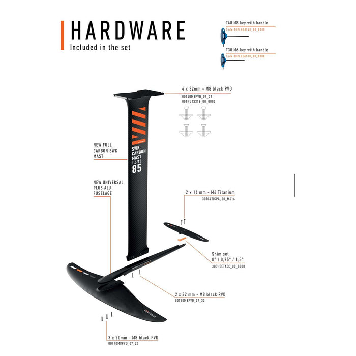 Hydrofoil Set Universal Mantaray Y30 Size 1350 RRD 30UNMANSET_1350