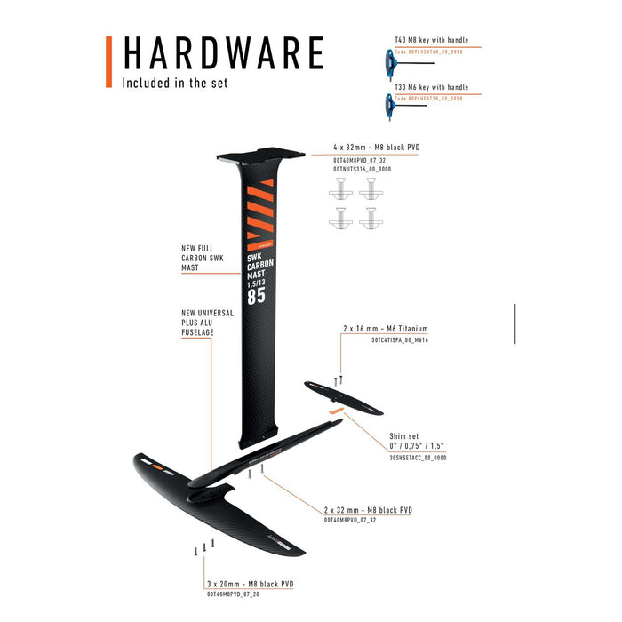 Hydrofoil Set Universal Thunder Y30 Size 750 RRD 30UNTHUSET_750