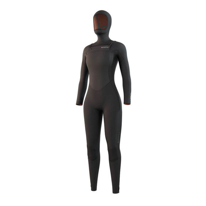 Full Wetsuit Gem Woman Hooded 6-4-3mm Front-Zip Black L Mystic 35000_220015_900_L