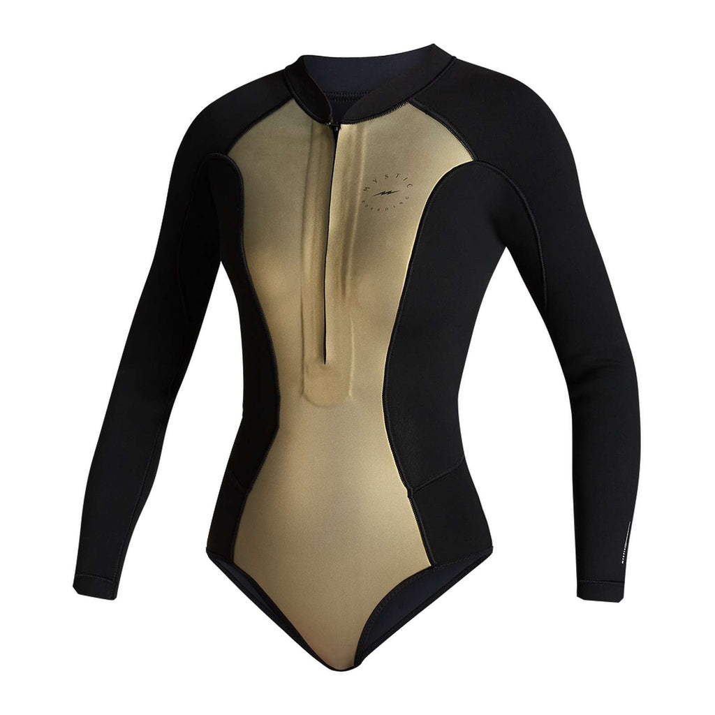 Muta shorty Sway Donna manica lunga 2-2mm cerniera frontale Nero-Oro L Mystic 35000_220091_967_L