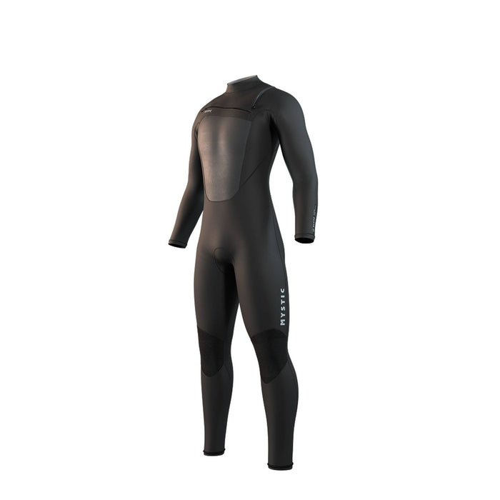 Volledig wetsuit van het merk Mystic voor heren, 3-2 mm, ritssluiting aan de voorkant, platte naden, zwart, lange mouwen, model 35000_250030_900_LS