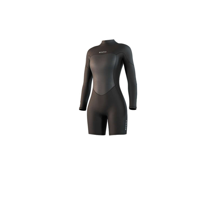 Short Wetsuit Brand Woman Longarm 3-2mm Back-Zip Flatlock Black S Mystic 35000_250063_900_S