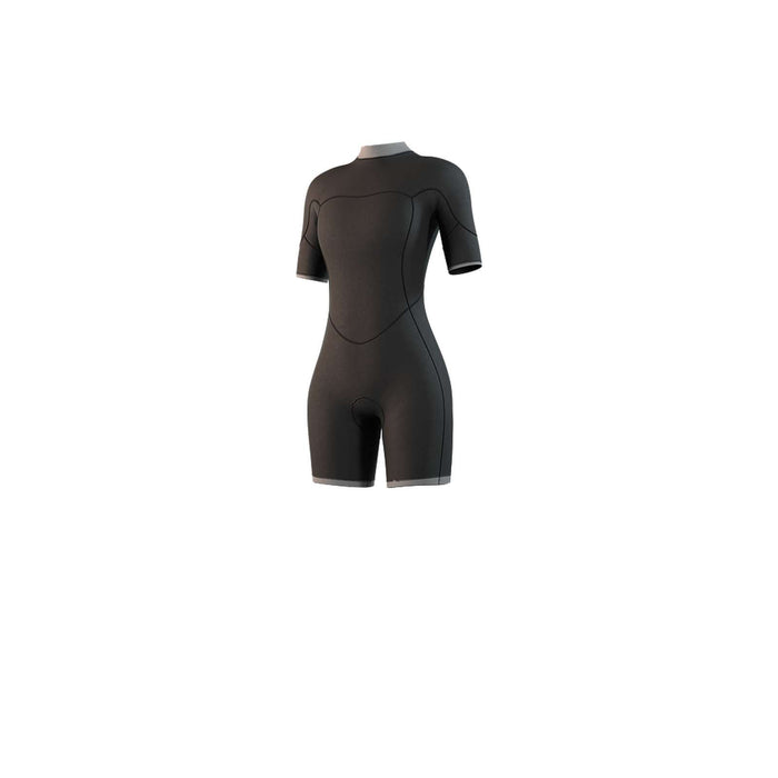 Short Wetsuit Brand Woman 3-2mm Back-Zip Flatlock Black S Mystic 35000_250064_900_S