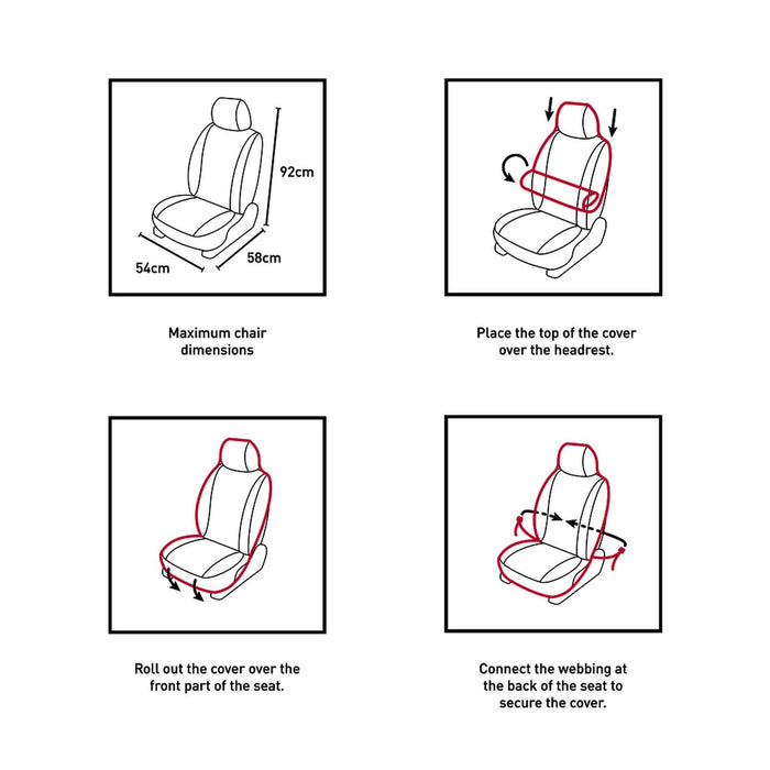 Car Seat Cover Single Black One Size Mystic 35009_240325_900_OS