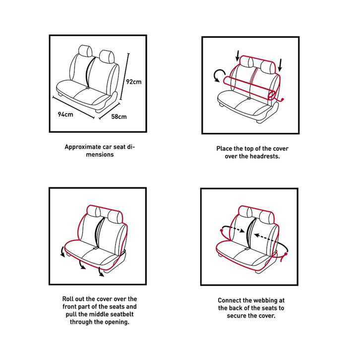 Car Seat Cover Double Black One Size Mystic 35009_240326_900_OS