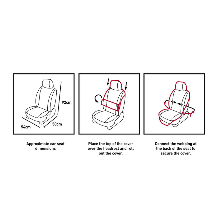 Car Seat Roll Cover Single Black One Size Mystic 35009_240335_900_OS