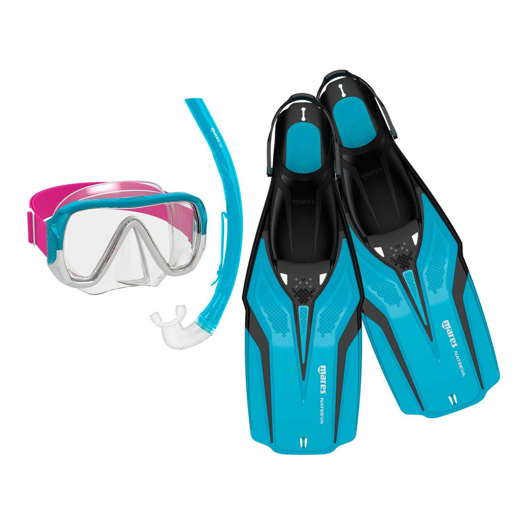 Set da snorkeling Nateeva Keewee Bambini Acqua XS 4-14 anni Mares 410758SPAQXS