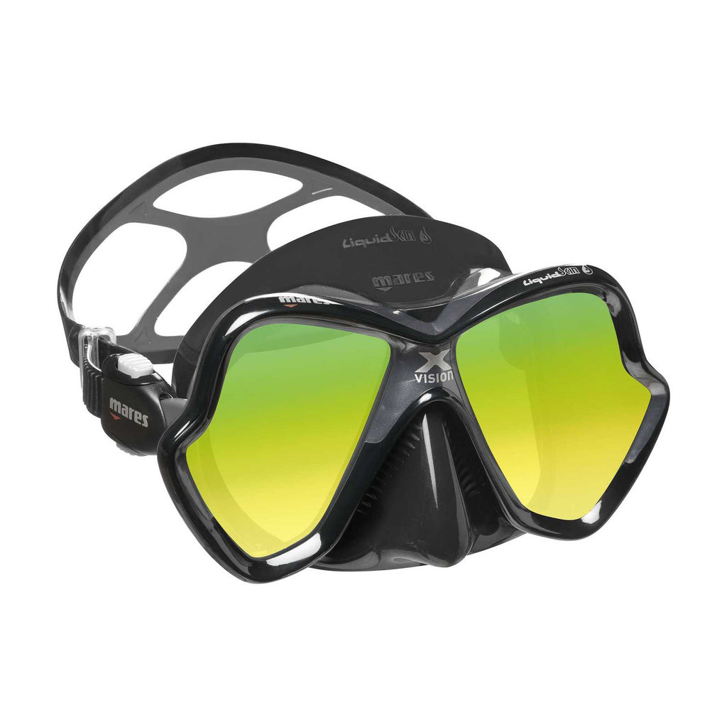 Diving Mask X-Vision Ultra Liquidskin Gold Mirrored Lenses Grey-Black Mares 411052GOGRKGRK