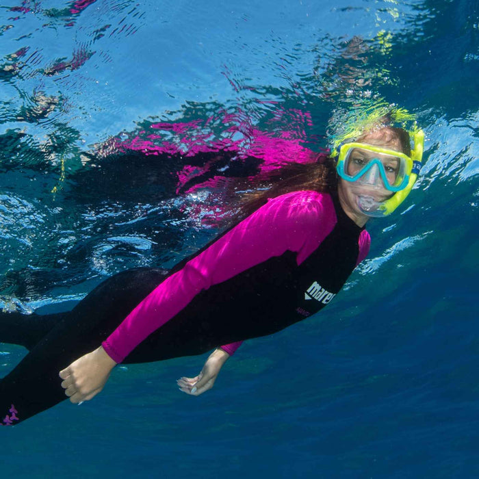Schnorchelmaske Keewee Kinder Gelb-Aqua 8-14 Jahre Mares 411076SCYLACL
