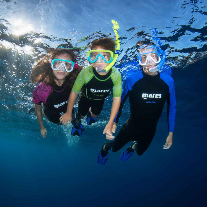 Schnorchelmaske Keewee Kinder Gelb-Aqua 8-14 Jahre Mares 411076SCYLACL