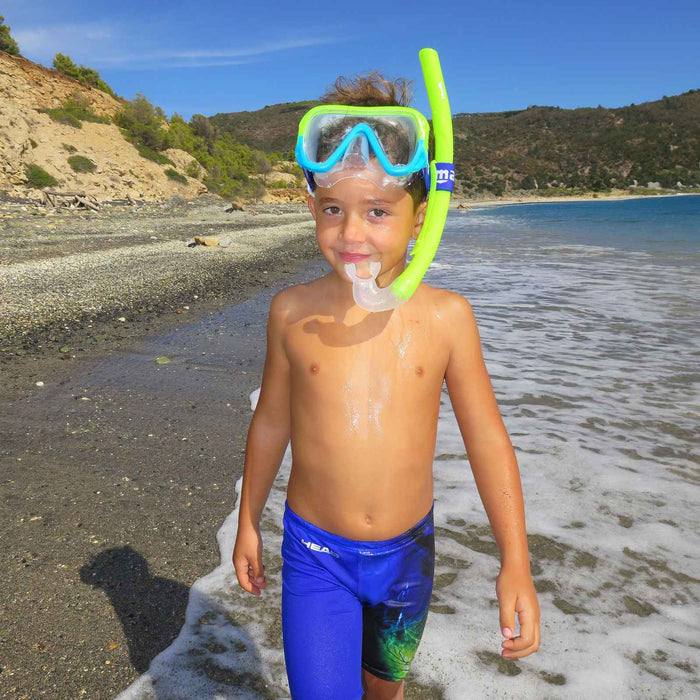 Schnorchelmaske Keewee Kinder Gelb-Aqua 8-14 Jahre Mares 411076SCYLACL