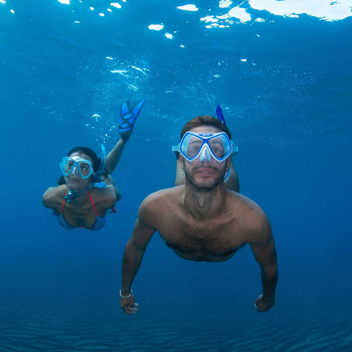Maschera da snorkeling Ridley Blu-Bianco-Trasparente Mares 411263SCBLWCL