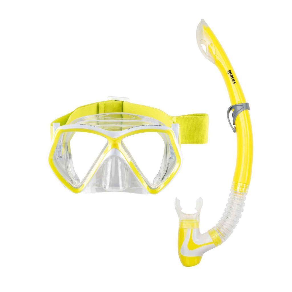 Set snorkeling Pirate Neon Bambini Giallo-Bianco-Trasparente 8-14 anni Mares 411788BBYLWCL