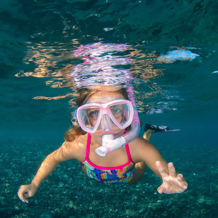 Snorkeling Combo Trygon Kids Pink-White-Clear 8-14 Years Mares 411794PKWCL