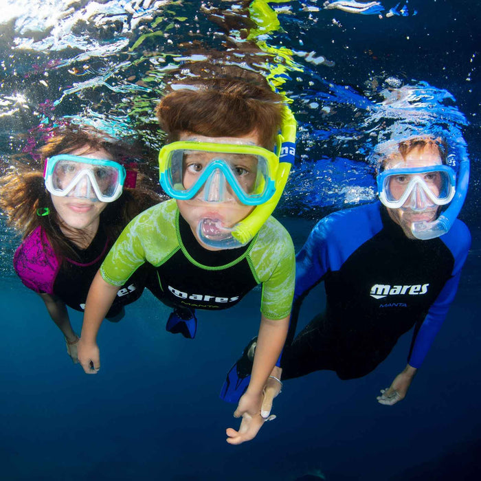 Snorkeling Combo Keewee Kids Yellow-Aqua-Clear 8-14 Years Mares 411811SFYLACL