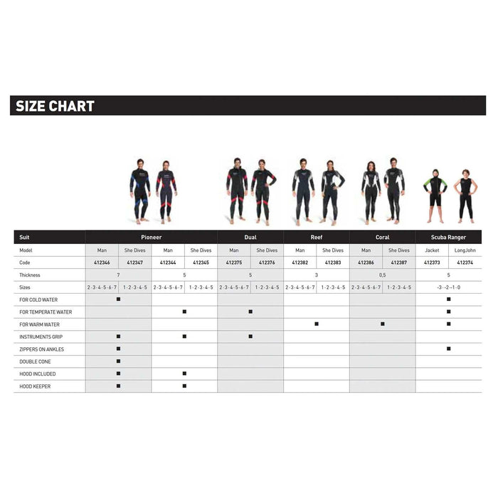 Full Wetsuit Reef Woman 3mm Black-Grey-White Size 4-ML Mares 412383S4