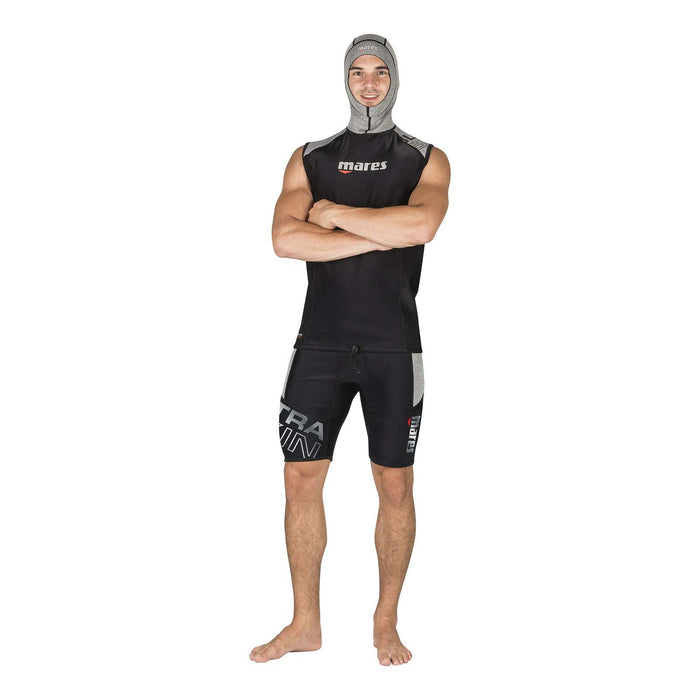 Sottotuta da immersione Ultraskin smanicato con cappuccio Uomo Nero-Grigio XXXL Mares 412391-3XL