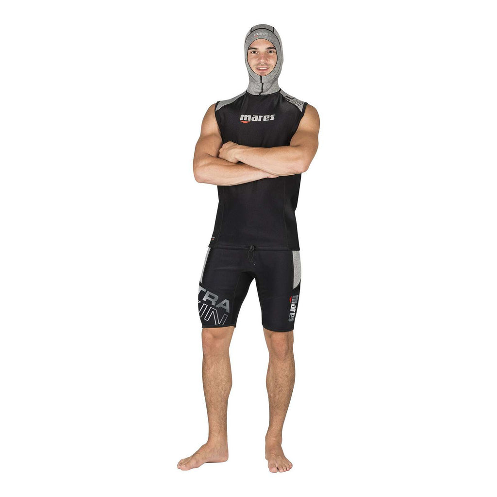 Sottotuta da immersione Ultraskin smanicato con cappuccio Uomo Nero-Grigio L Mares 412391-L